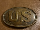 Antique Original US Civil War Union Belt Buckle Puppy Paw Studs Superb Condition