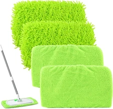 4 Pack Reusable Microfiber Mop Replacement Pads Compatible for Sweeper Mops