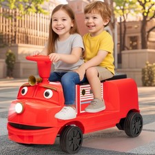 2 Seater Ride On Train Trackless 12V Kids Electric Car w/ Height Adjustable Seat