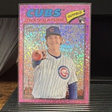 Topps 2026 Heritage Owen Caissie #360 Cubs Pink Sparkle Rookie Baseball Card