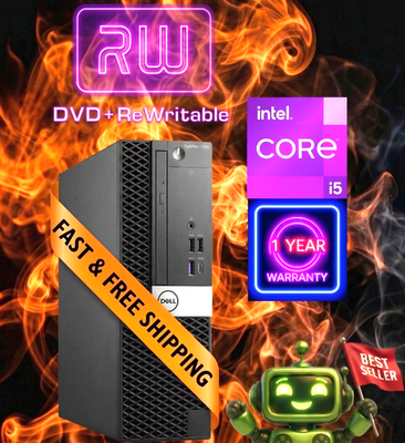 Dell OptiPlex Desktop PC: Intel i5-8500! Built in CD/DVD Burner 