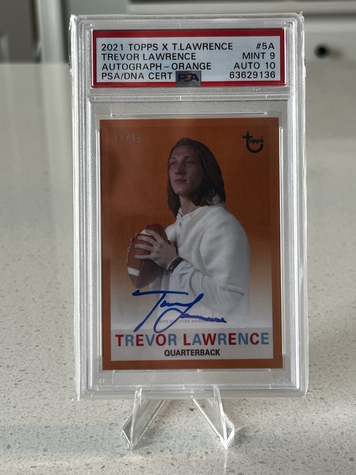 Trevor Lawrence Topps X Trevor Lawrence #5A Autograph-Orange