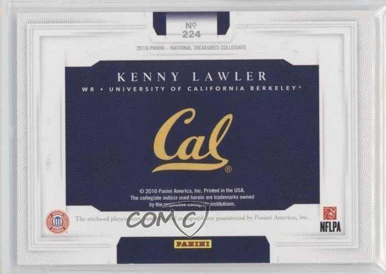 2016 Panini National Treasures Collegiate /99 Kenny Lawler #224 Rookie Auto RC - Image 2 of 2