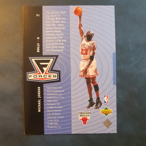 Carta Inserto Forze Michael Jordan Upper Deck 1998-99 #F1 - Foto 2 di 2