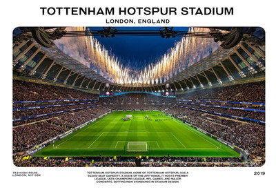 Tottenham Hotspur Stadium London Fußball Poster Druck - 16x12/20x16/24x18/36x24