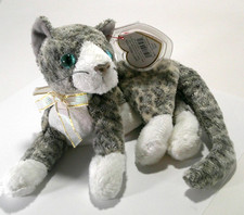 PURR Kitty Cat Ty Beanie Baby Year 2000 Aqua Blue Eyes Vintage