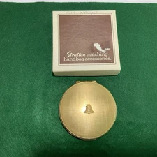 Vtg Stratton Gold Tone Powder Compact sifter Southwestern Bell Award W Box 