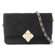 Chanel Fabric Matelasse Shoulder Bag Women Black One Size 650991