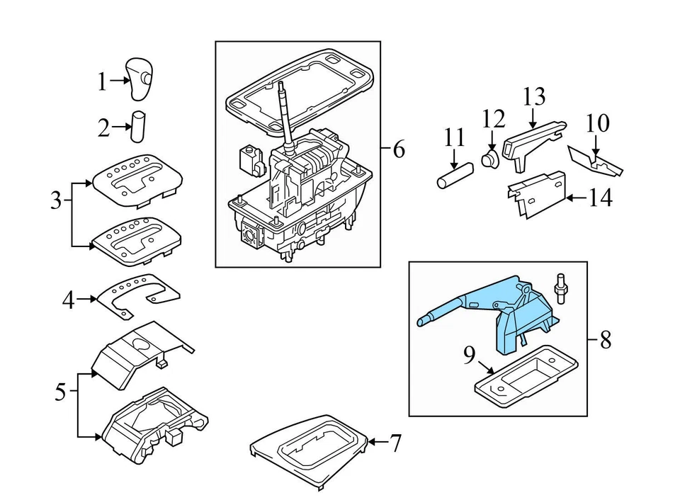 2005-2009 AUDI A4 - Conjunto de alavanca de freio de emergência/estacionamento 8E0711303L - Imagem 4 de 4