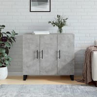 Sideboard Betongrau 90X34X80 Cm Holzwerkstoff Kommode