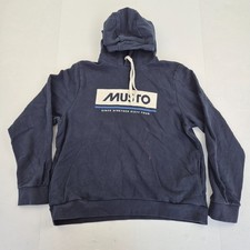 MUSTO Hoodie 16 Blue Womens 100 Cotton Pullover Sweatshirt Graphic Print Logo