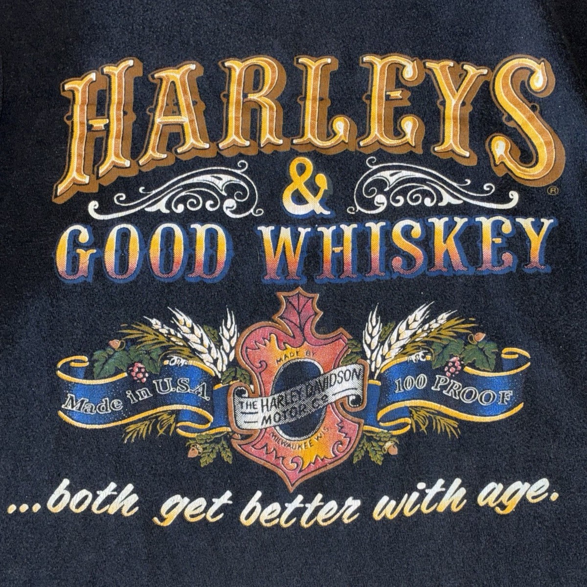 80s Harley Davidson 3D Emblem long sleeve tee M | eBay