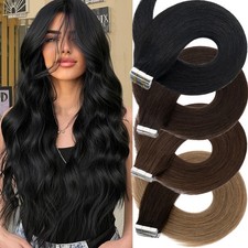 Thick Skin Weft Tape In BrazilianRemy Human Hair Extensions Full Head 200g 80pcs