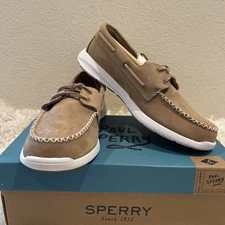 Sperry Top-Sider Sojourn Boat Shoes Nubuck Taupe Size 8.5 Mens, New in Box