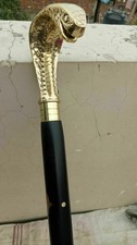 Cobra Brass Victorian Handle Vintage Style Wooden Walking Stick Black Cane Gift