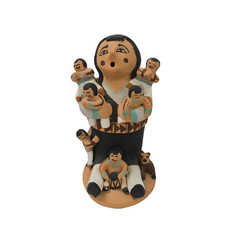 Jemez Indian Pottery Pueblo Storyteller by Juanita Yepa with 6 Babies
