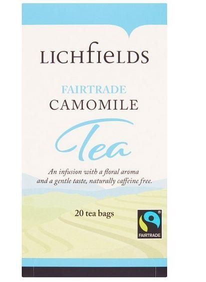 Lichfield Fairtade Camomile Envelope Tea Bags - 20s