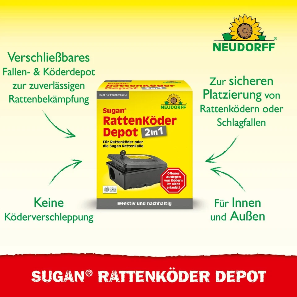 NEUDORFF Sugan Rattenköder Depot - Ratten Köderstation Ideal für Feuchräume - Bild 3 von 4