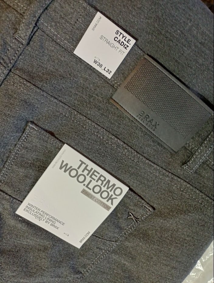 BRAX Cadiz THERMO jeans-style trousers *size 38W x 32L* MEASURED €119.95rrp NEW