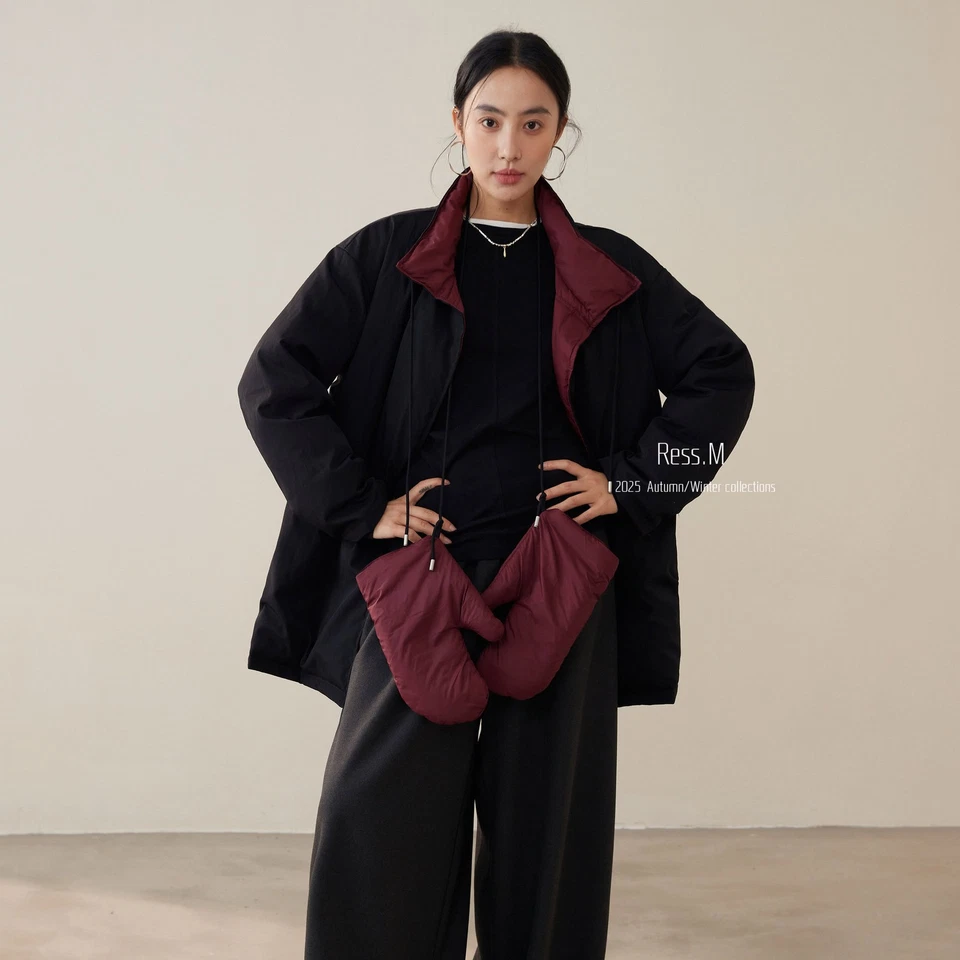 Casaco casual feminino 90% branco pato quente multicolorido médio longo jaquetas - Imagem 2 de 4