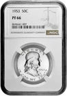 1953 50C Proof Silver Franklin Half Dollar NGC Graded PF 66
