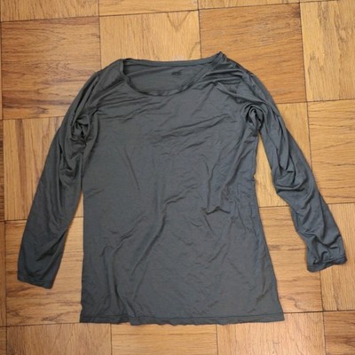 Preowned UNIQLO Womens Heattech Long Sleeve Crew Neck Green Tshirt XXL