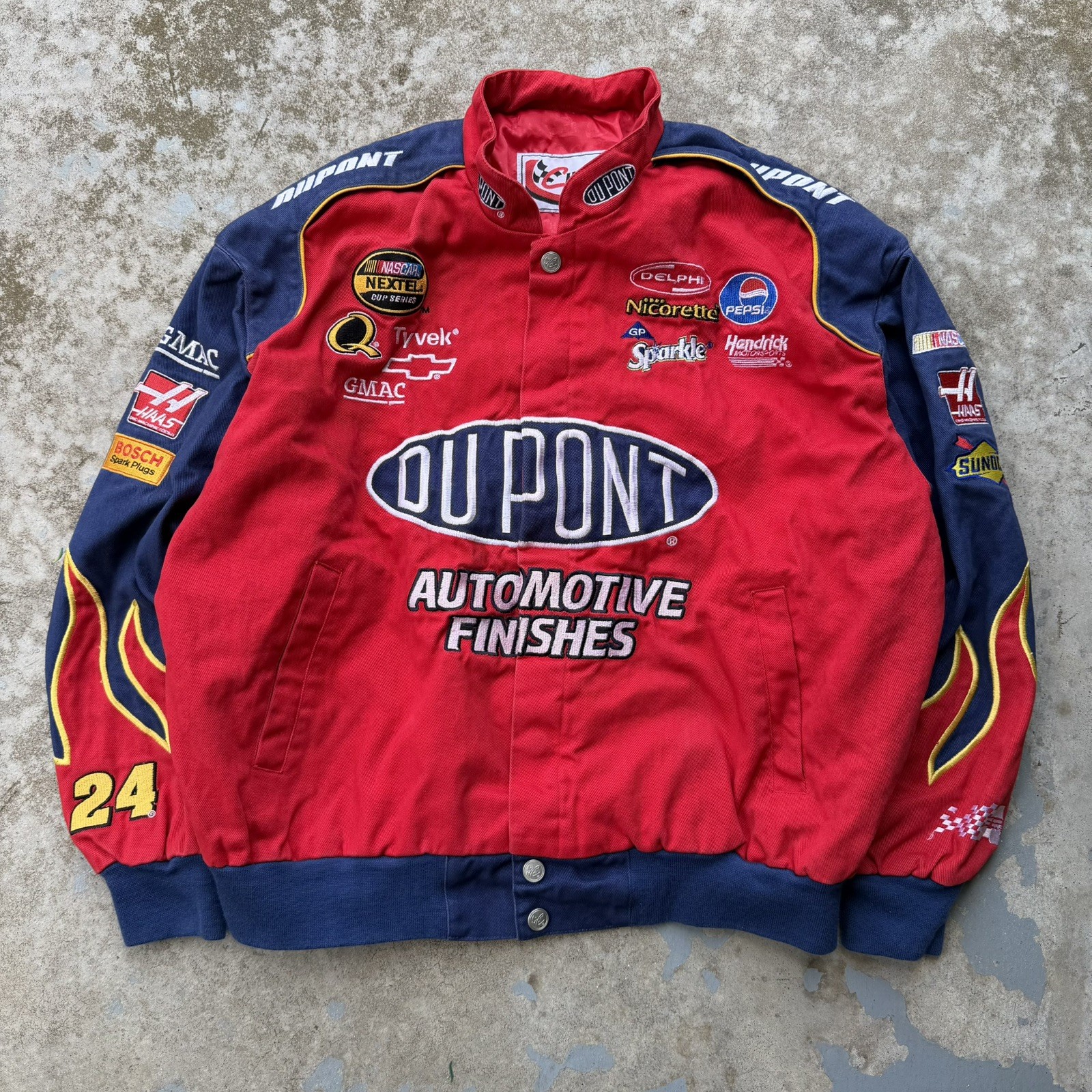 VTG Chase Authentics Jeff Gordon NASCAR #24 Dupont Flames Mens XL Jacket #B73