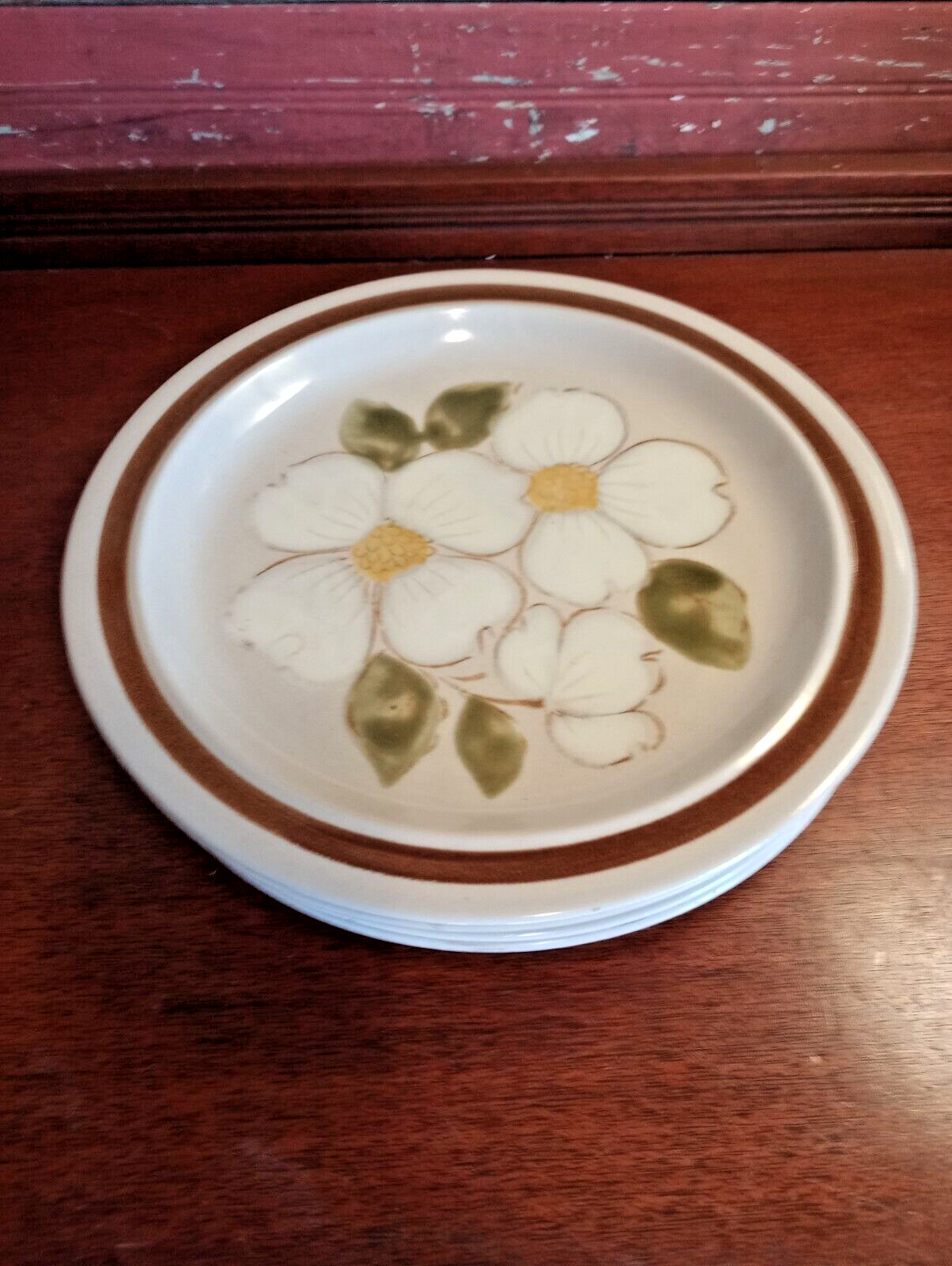 Daniele Collection Spring Vintage Stoneware Dinner Plates Dogwood Japan