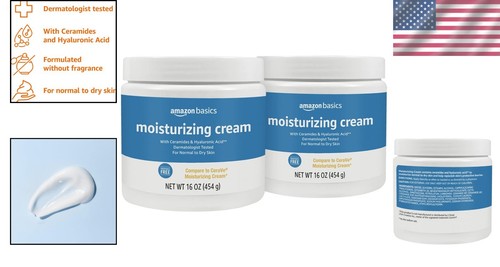 2-Pack Moisturizing Cream - 16 Ounces Each, Ceramides & Hyaluronic Acid - Picture 2 of 8