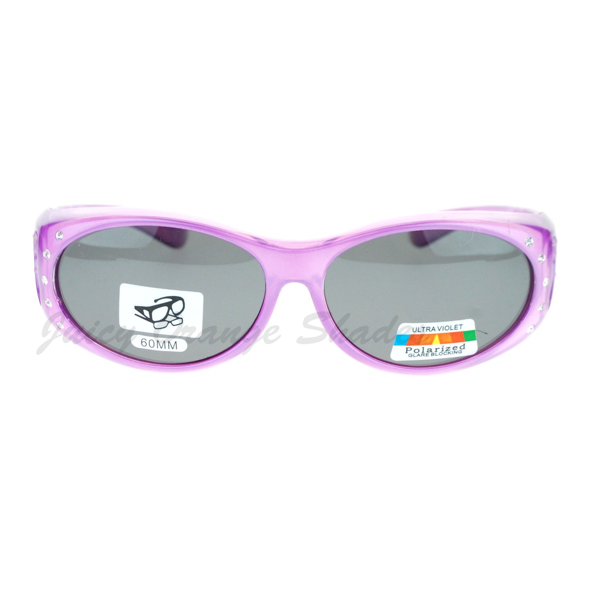 1 Women Rhinestone Jewel Encrusted Polarized Oval Lens Fit Over 1 Women Rhinestone Jewel Encrusted Polarized Oval Lens Fit Over