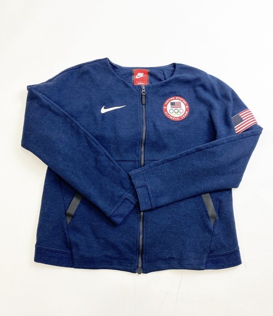 Nike Womenâs Tech Fleece Team USA Olympic Jacket Size Medium Full Zip Blue for sale online | eBay