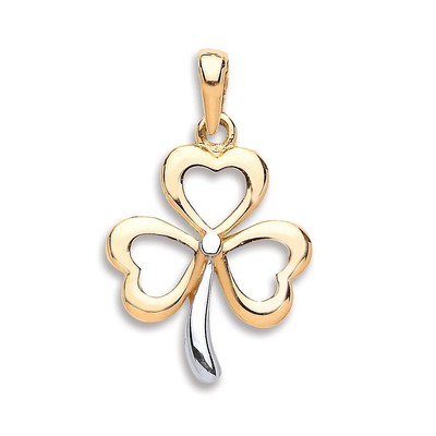 Three Leaf Clover Pendant 28mm Yellow Gold