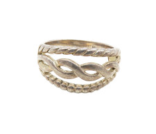 925 Sterling Silver Vintage Open Infinity Twist Band Ring Sz 6.5 RG8818