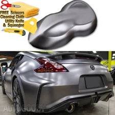 72" x 60" Satin Matte Chrome Metallic Dark Gray Vinyl Film Wrap Air Bubble Free