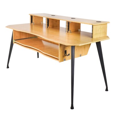 Sound Town DIY Music Studio Desk Workstation, Carbonized Bamboo