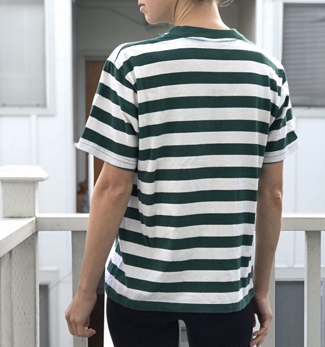Vintage Guess Jeans Made in USA Green Striped Shirt Short Vintage Guess Jeans Made in USA Green Striped Shirt Short