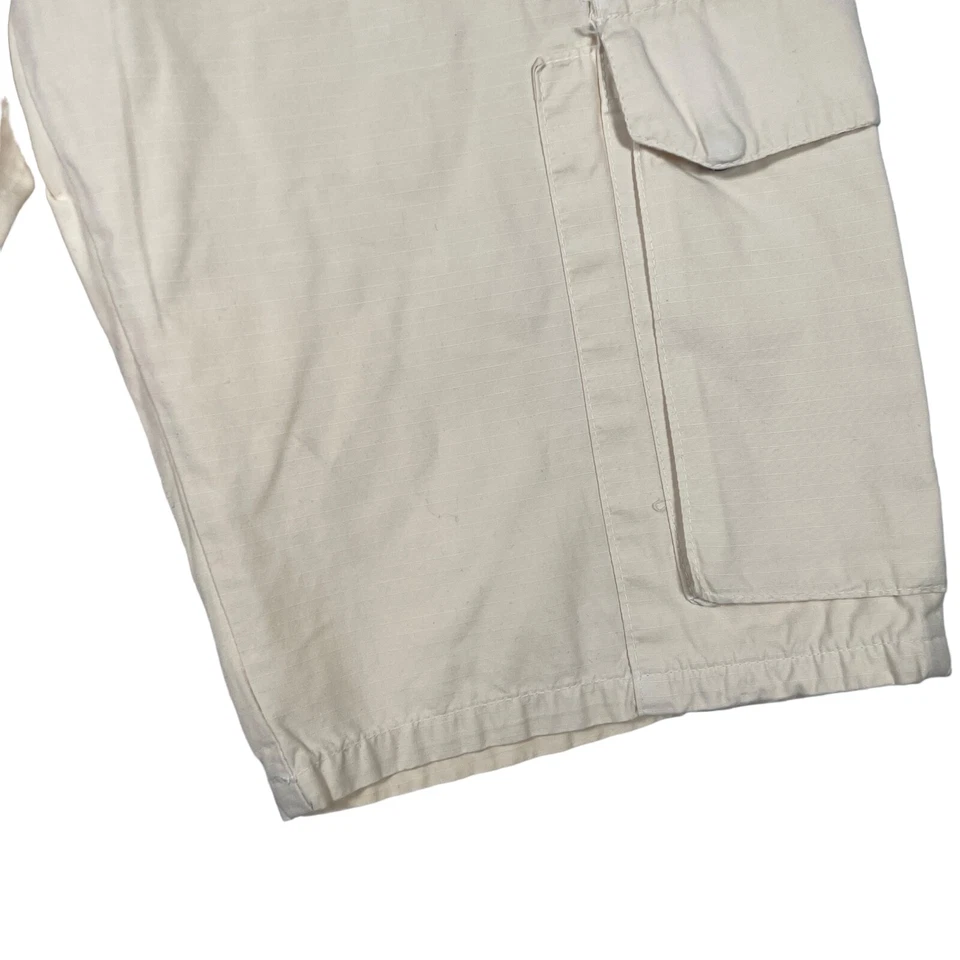 Pantaloncini Cargo Bianco Vintage Beige con Tasche in Cotone da Uomo - Taglia 48 - Imagen 2 de 4