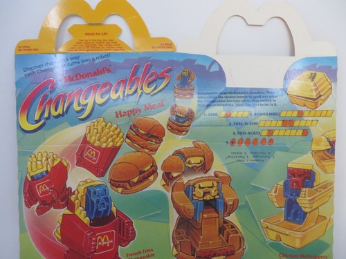 Vtg 1987 McDONALD'S CHANGEABLES Transformers Happy Meal BOX UNUSED Never Folded! - Picture 7 of 16