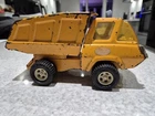 Vintage 1970s Tonka Pressed Steel Orange Dump Truck Tilting Back