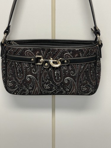 Etienne Aigner Handbag PurseElegant Fabric Paisley Design Hang Tag Charm 46852.