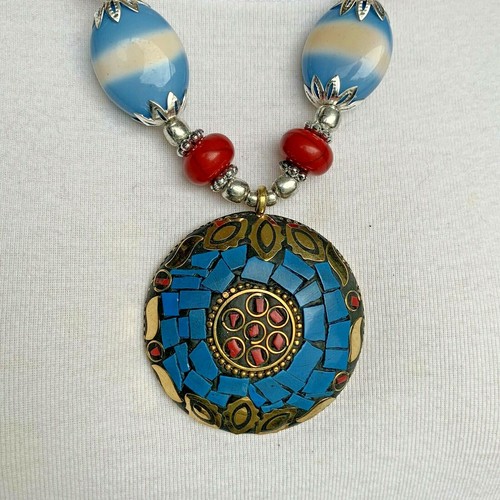 Handmade Necklace - Nepalese Tibetan Tribal Ethnic Coral Lapis Jewellery NL-106 - Bild 4 von 6