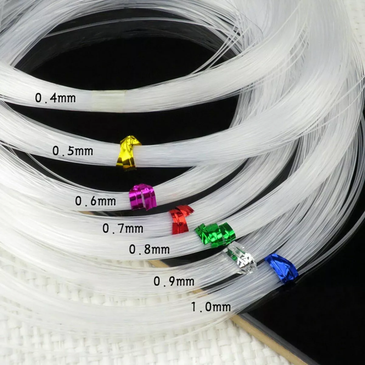 5 Rolls Clear Nylon Fishing Wire Non Stretch Beading Cord