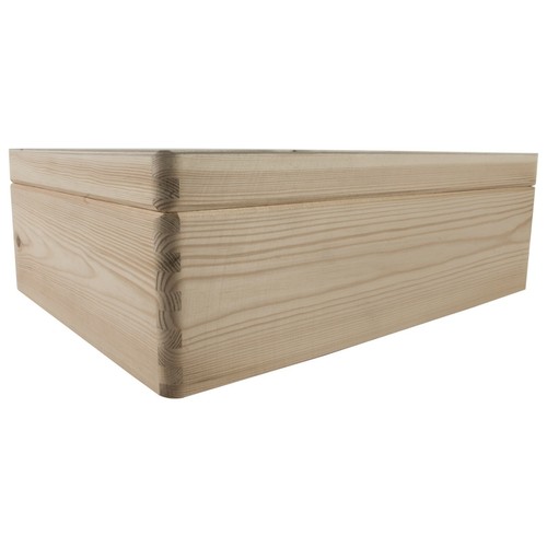 Large Wooden Storage Box With Lid / Pinewood Toy Chest Memory Keepsake Trunk - Picture 5 of 9