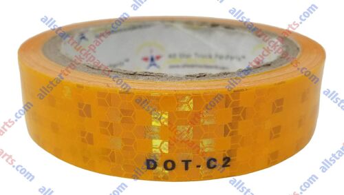 Yellow/Orange/Amber Reflective Tape Conspiciuity Safety Caution Night 1"/2" Wide - Picture 1 of 10