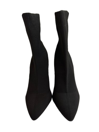 Charles David Ankle Boots Black Stretch Pull On Point Toe Stiletto Heel New 8.5 - Picture 2 of 6