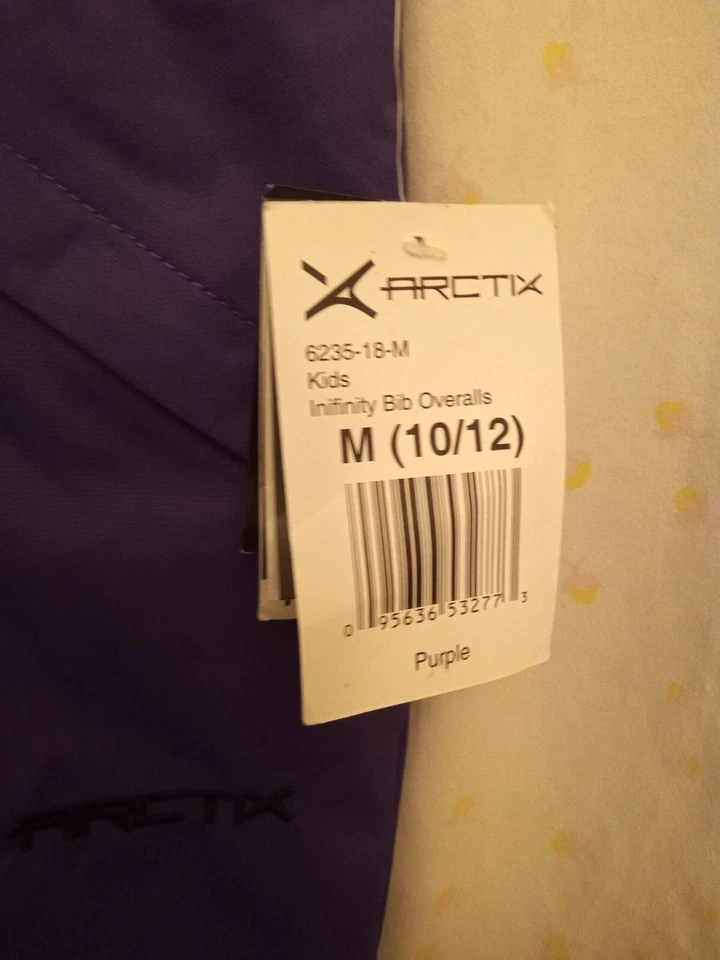 Arctix Kids Limitless 抓绒上衣围兜连体裤中号紫色 — 第 3/4 张图片