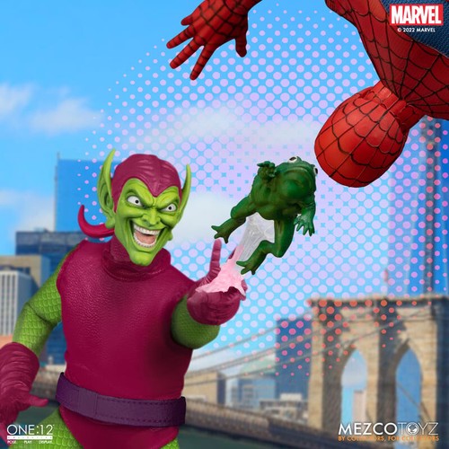 MEZCO One:12 Marvel Green Goblin Deluxe Glider Ghost Pumpkin Frog Bombs 5 Heads - Picture 5 of 13