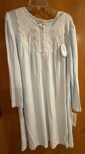 Miss Elaine 40" Women's Embroidered Light Blue Nightgown Size 2X