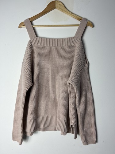 Forever New Womens Cable Knit Sweater Size L Pale Pink Pullover Jumper - Picture 3 of 9