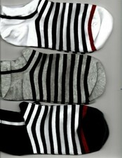6 Pairs of Men's Low Cut Stripe Socks New Free Ship Athletic Thin